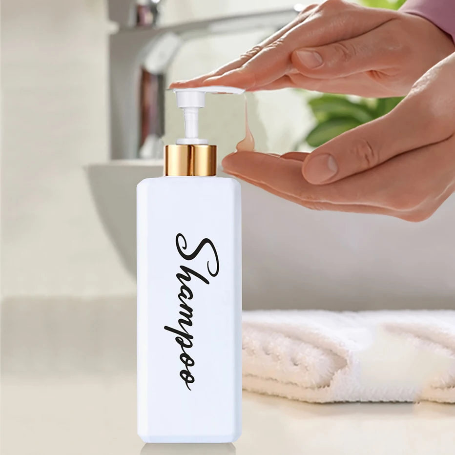 Refillable Shampoo and Conditioner Dispenser with Pump Bath Shower Shampoo Conditioner Lotion Soap Container Bottle Qme