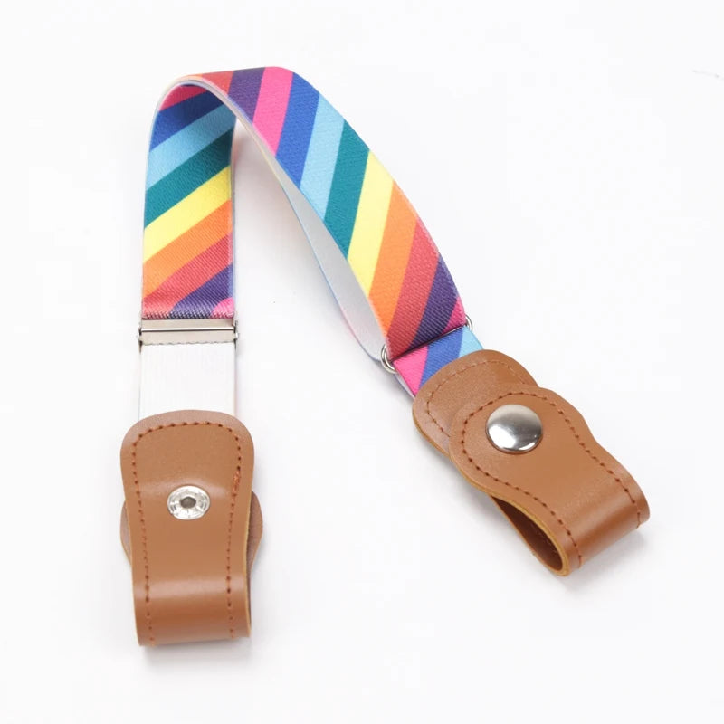 New Child Kids Buckle-Free Elastic Belt No Buckle Stretch Belt for Boys Girls Adjustable Children for Jeans Pants Lazy Belts Qme A8 40-65cm China Mainland