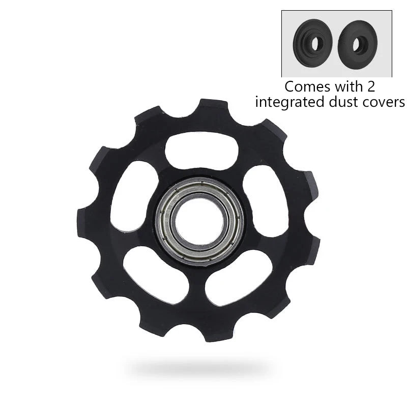 11T Bicycle Rear Derailleur Wheel Ceramic Bearing Pulley AL7075 Road Qme black