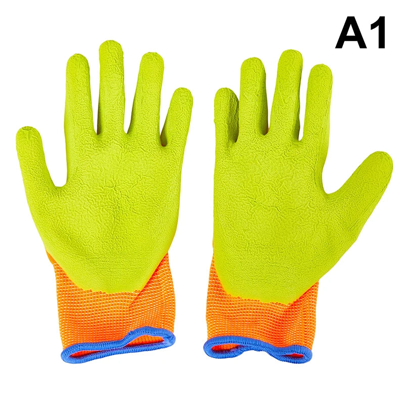 1Pair Breathable Children Gardening Gloves Durable Waterproof Anti Qme A1
