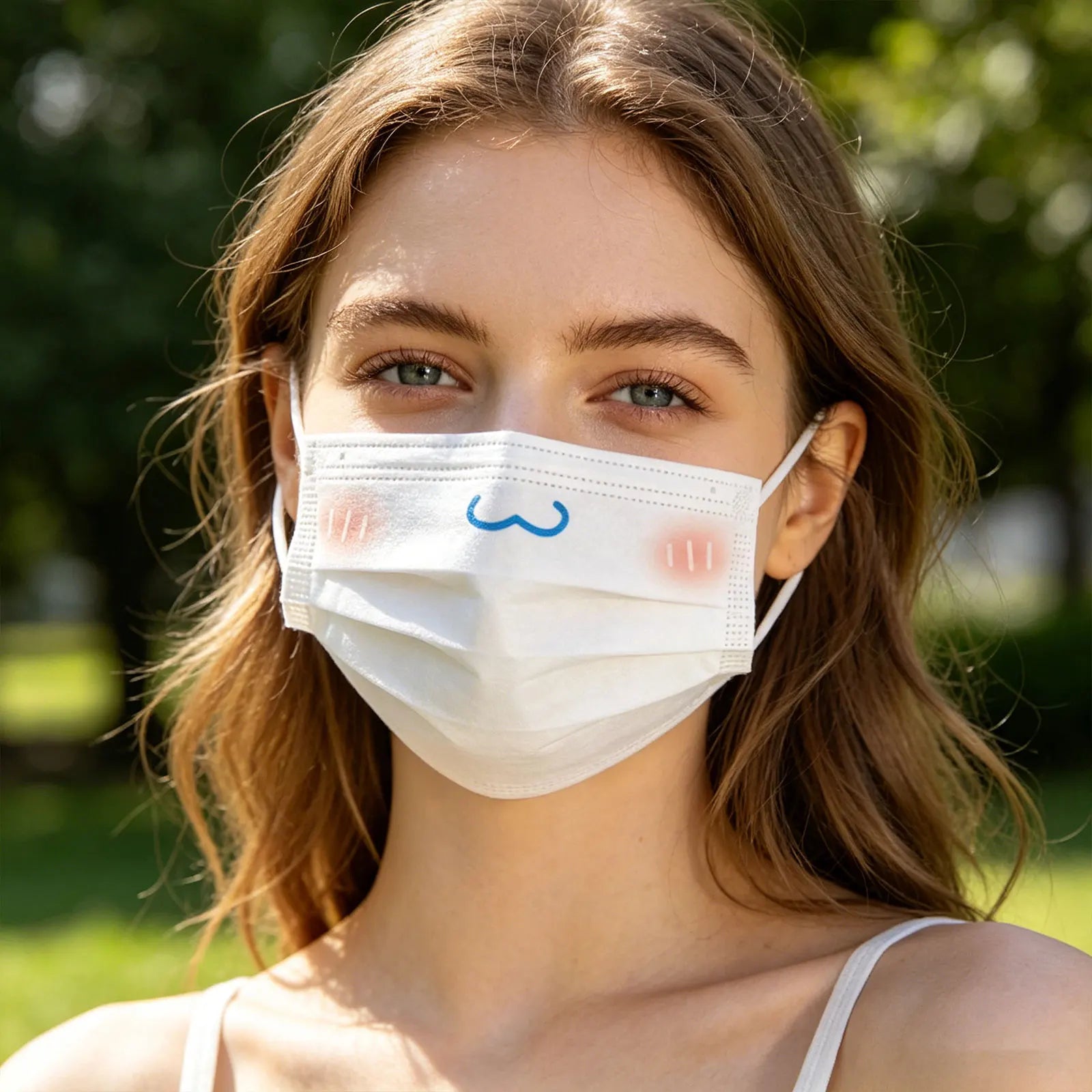 10Pcs Adult Cartoon Cute Disposable Mask Breathable 3 Layer Face Masks Anti Dust Disposable Protection Masks Qme