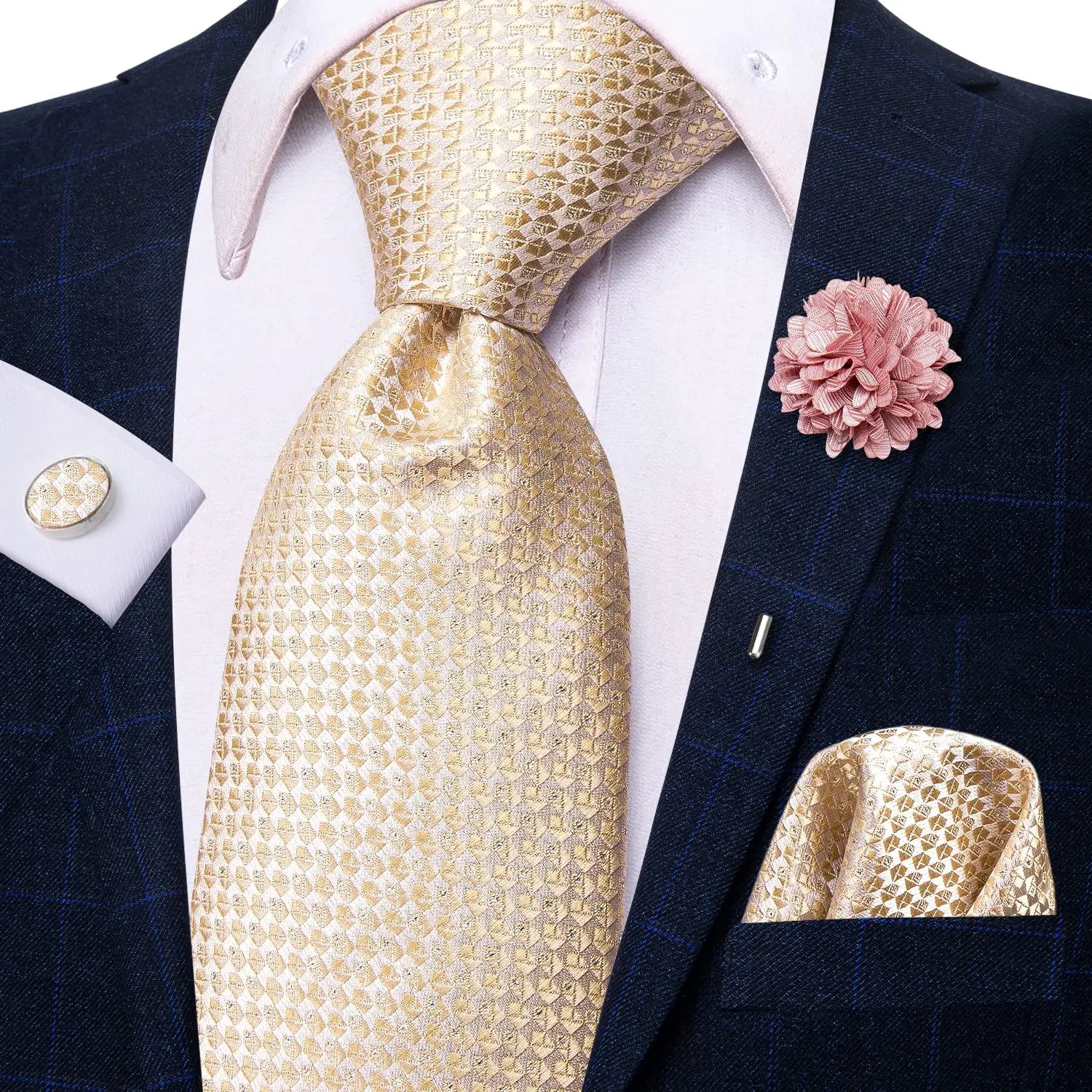 Striped Purple White Tie With Brooch Silk Elegent Necktie For Men Handky Cufflink Fashion Wedding Business Party Hi-Tie Designer Qme N-3782-XH-0066