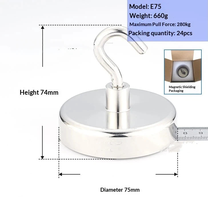 Magnetic Hooks With Premium Electroplated Finish, No-Drill Damage-Free Strong Hanging Solution For All Ferromagnetic Surfaces Qme c