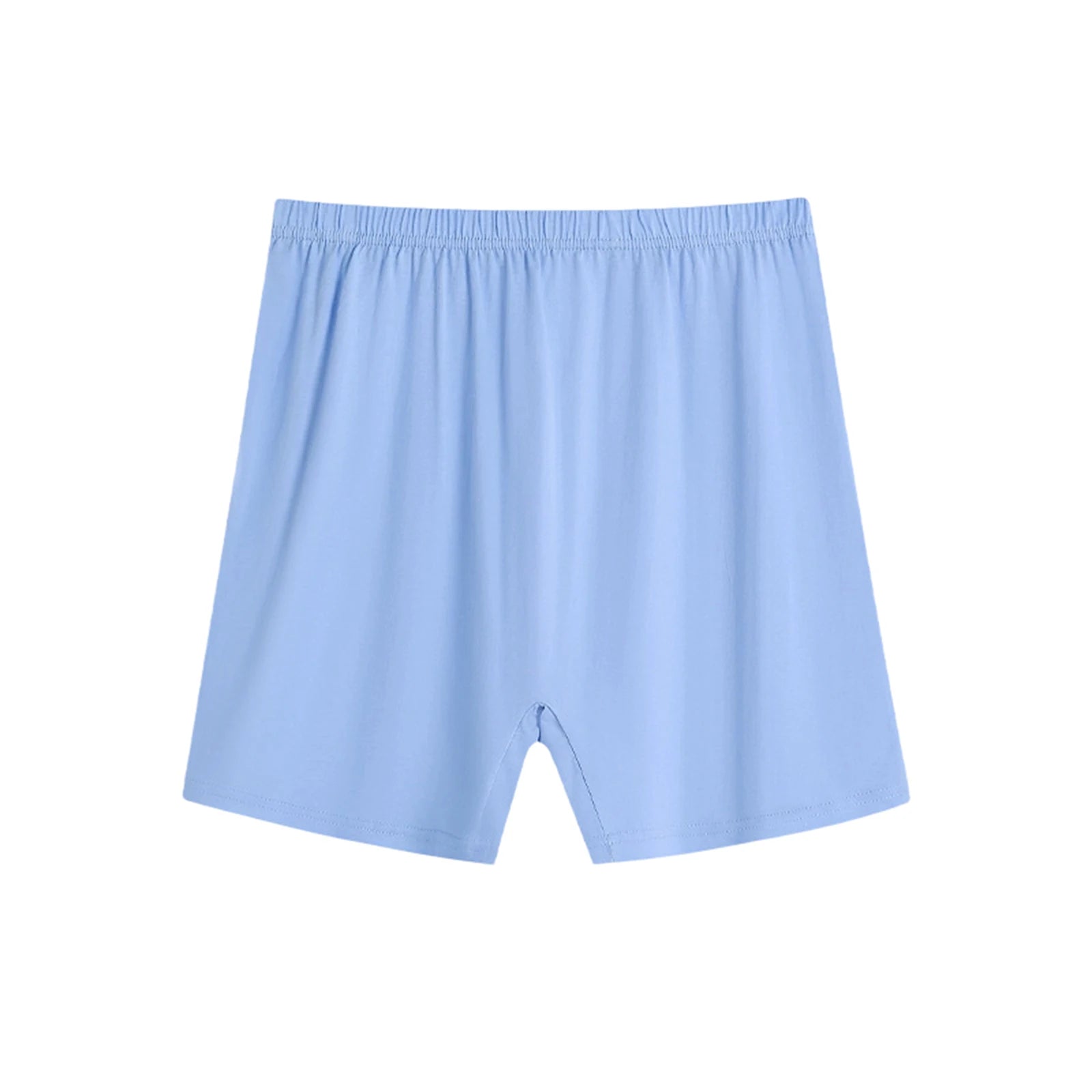 Men's Solid Color Casual Loose Underwear Elastic High Waist Breathable Shorts Thin Soft and Comfortable Sleepwear Homewear Qme Light Blue 1XL