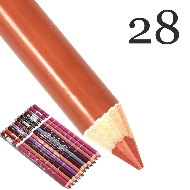 28-Colors Waterproof Lip Liner Matte Nuede Red Long Lasting Makeup