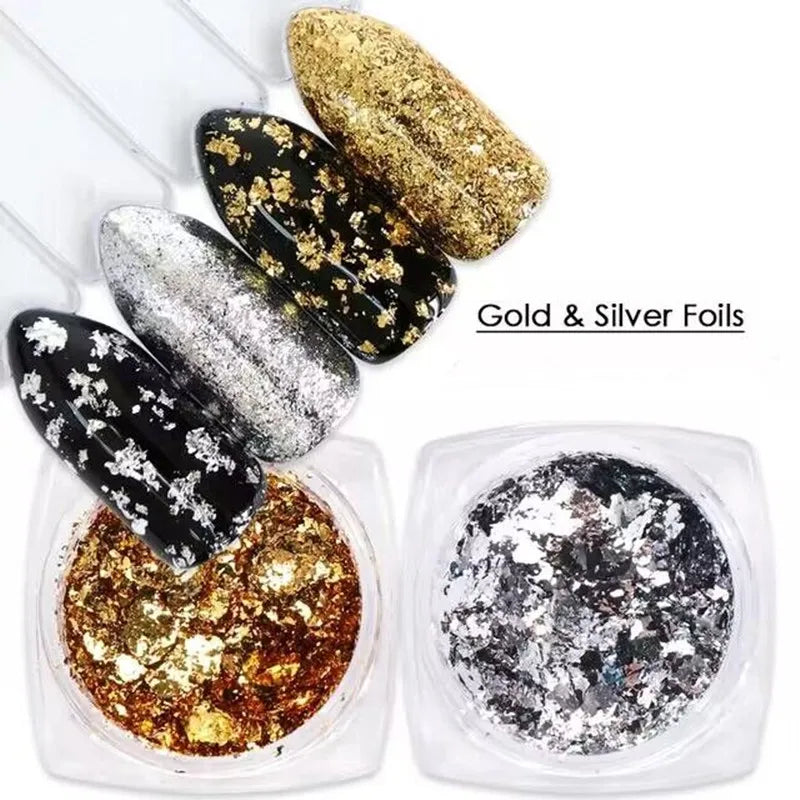Golden Foil Flakes Nail Foils Gold Art DIY Arts Crafts Epoxy Tumbler Qme