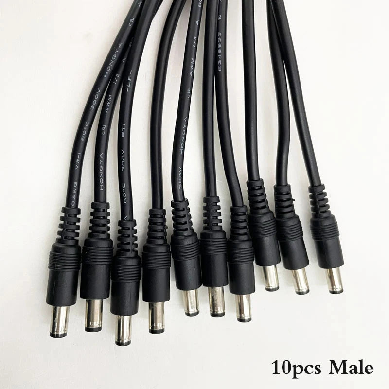10Pcs 5.5x2.1 Plug DC male or Female Cable Wire Connector For 3528 5050 LED Strip Light. Qme male 10PCS
