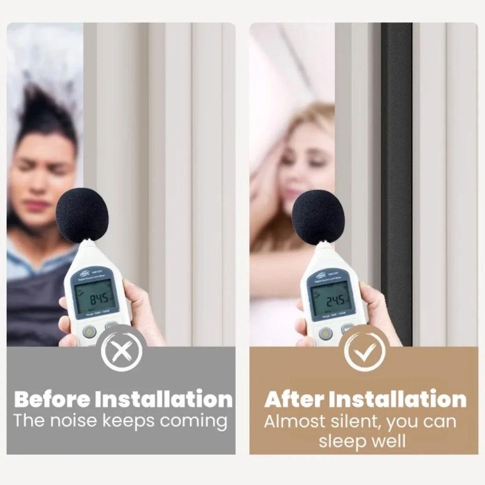 10/6/5M Security Door Sealing Strip Acoustic Foam Wind Proof Sliding Window Sealing Strip Door Frame Gap Acoustic Filler Strip Qme