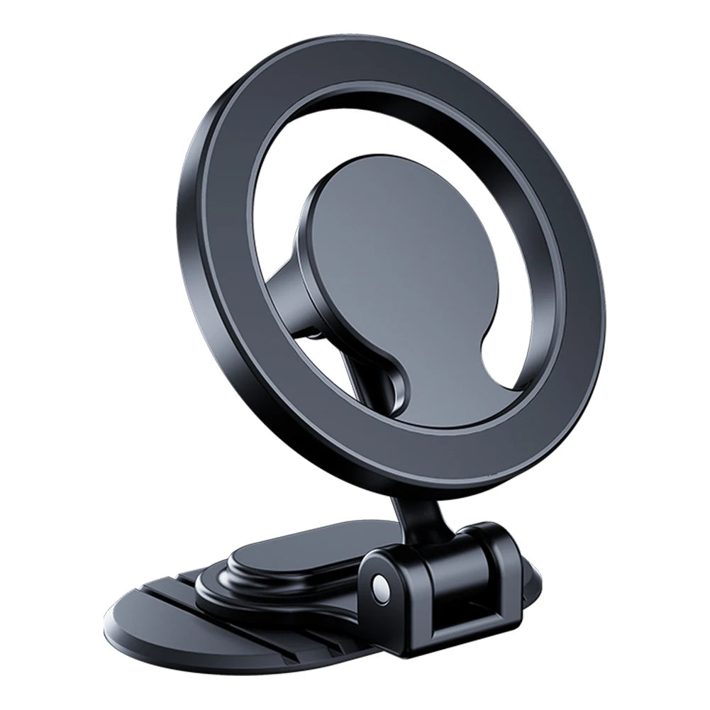 Magnetic Car Phone Holder Mount 360 Rotation Foldable Vehicles Mobile Support Car Phone Holder Stand for iPhone 15 14 13 ProMax Qme black