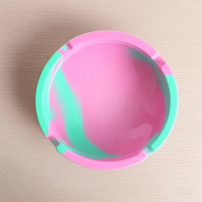 Round Silicone Ashtray Holder Portable Camouflage Anti-scalding Qme