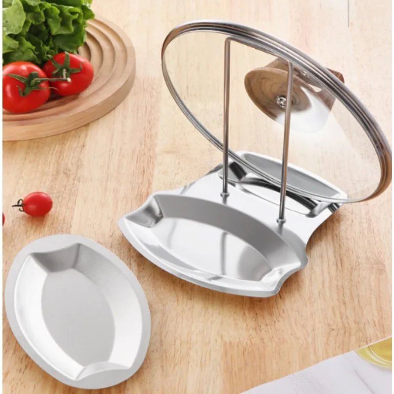 Stainless Steel Pot Lid Holder Kitchen Storage Rack for Utensils And Dish Storage Multi-Functional Home Use Organizer Qme