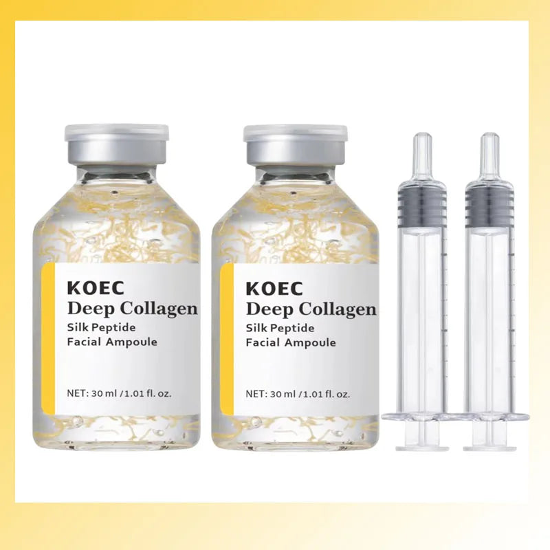 Korean Silk Collagen Essence Serum Deep Peptide Intensive Revitalizing Face Cream Anti-Wrinkle Firming Lifting Skin Care 40ml Qme 2 box
