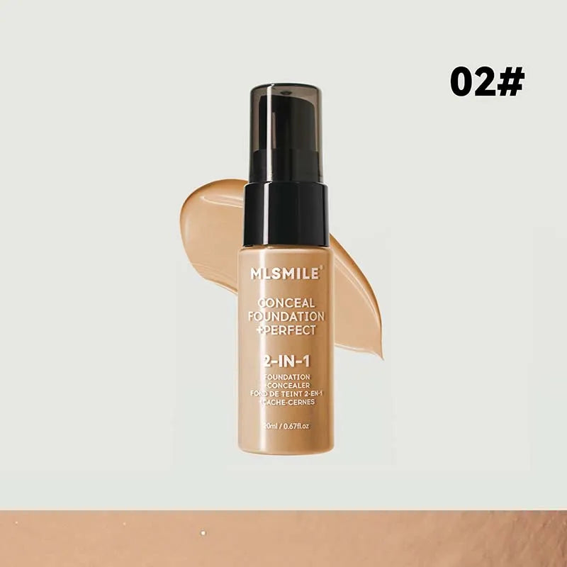 Face Foundation Cream Oil-Control Matte BBCream Waterproof Lasting Concealer Liquid Full Coverage Matte Base Professional Makeup Qme 02