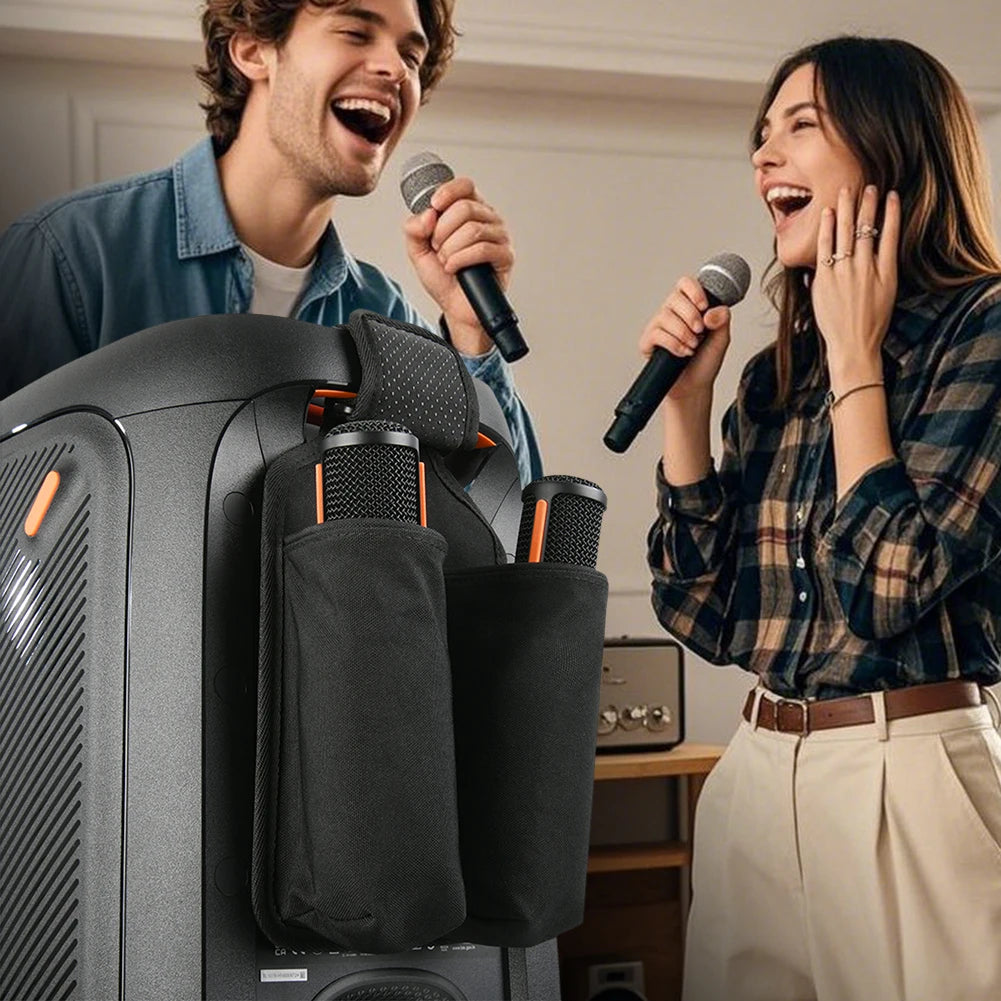 Mic Hanger Storage Holder Mic Organizer Bag Microphone Organizer for JBL PartyBox Wireless Microphone Accessories Qme