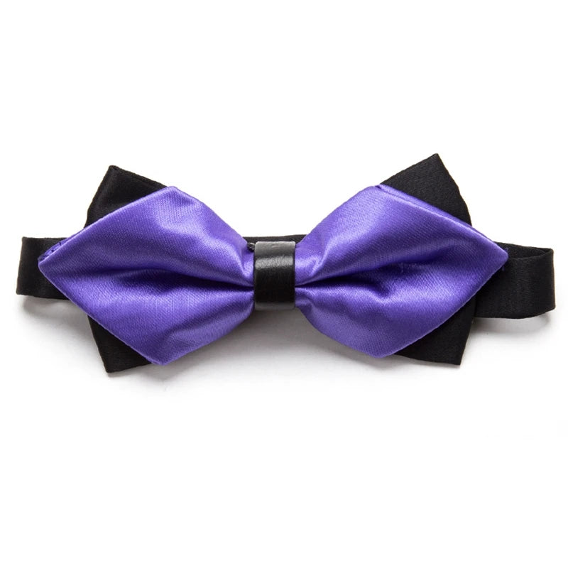 Men Ties Solid Fashion Butterfly Party Wedding Black Red Bow Tie Boys Qme plum China Mainland