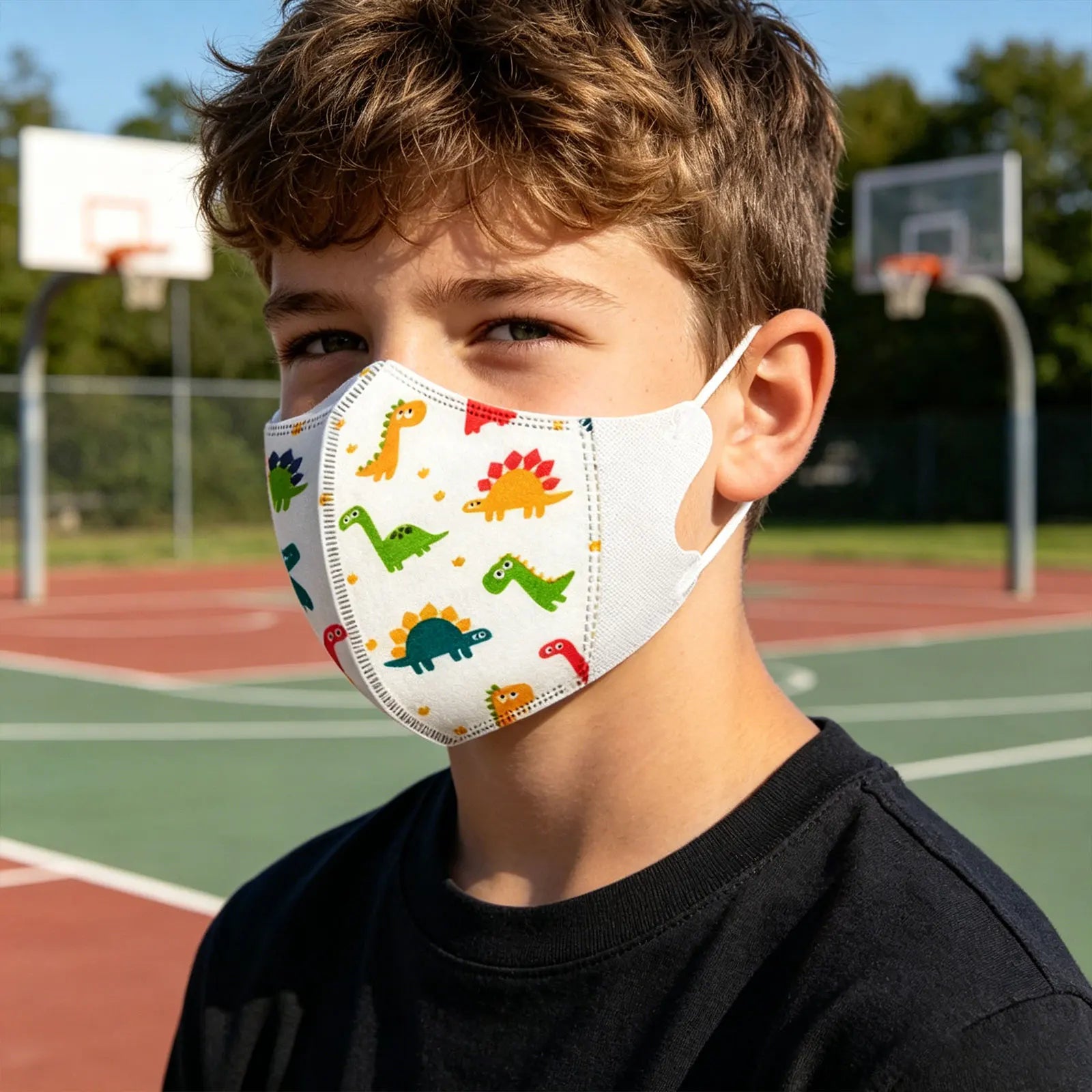 10PCS Kids Disposable Mask Creative Cartoon-Themed Prints 3 Layer Face Mask Children Outdoor Dustproof Face Masks Qme