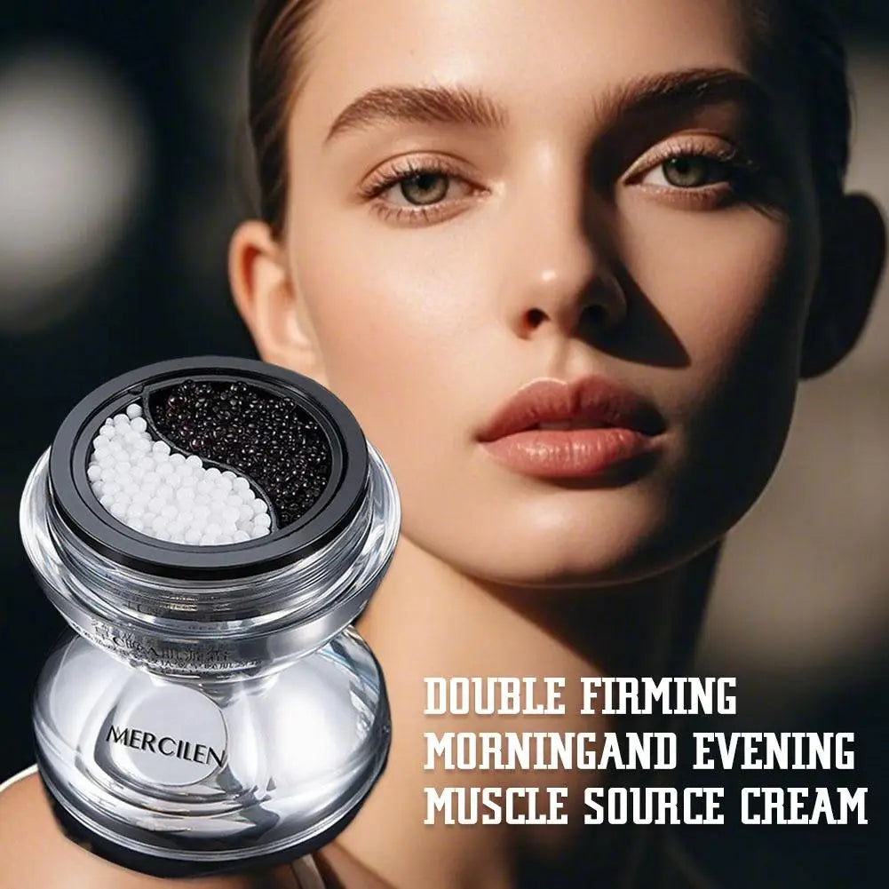 Day Night Dual Firming Essence Cream Set Vitamin C White Truffle Day Cream Retinol Black Truffle Night Cream Smooth Refresh Qme