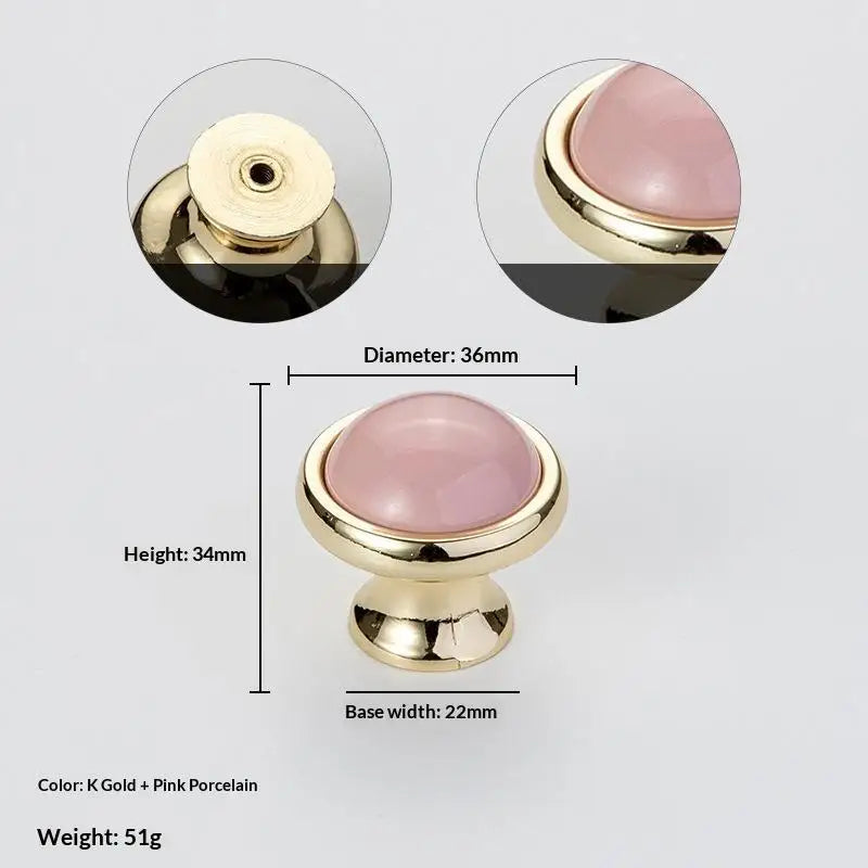 Modern Colored Ceramic Furniture Handle Golden Wardrobe Cabinet Handles Closet Door Knob Dressing Table And Drawer Pull Hardware Qme A1