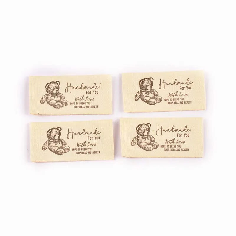 50pcs 28-52mm Mix Beige Rectangle Label For DIY Handmade Clothing Hat Decorative Sewing Accessories Flower Plant Patterns cp3820 Qme 50pcs 52x25mm