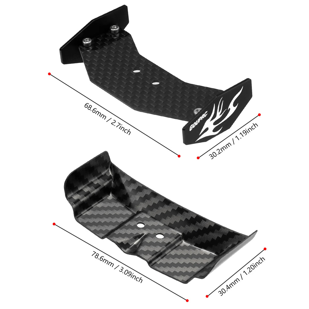 RC Rear Wing Rear Body Wing Spoiler Carbon Fiber Rear Wing for Losi 1/24 Micro-B 2WD Buggy RC Car Upgrade Part Accessory Qme