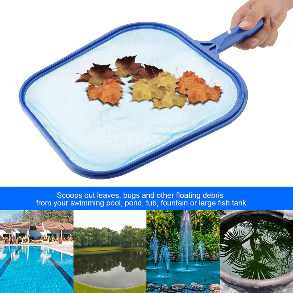 Lightweight Pool Leaf Skimmer Net Mesh Frame Shallow Water Cleaning Tool for Swimming Pool Pond Spa Tub with Universal Pole Fit Qme
