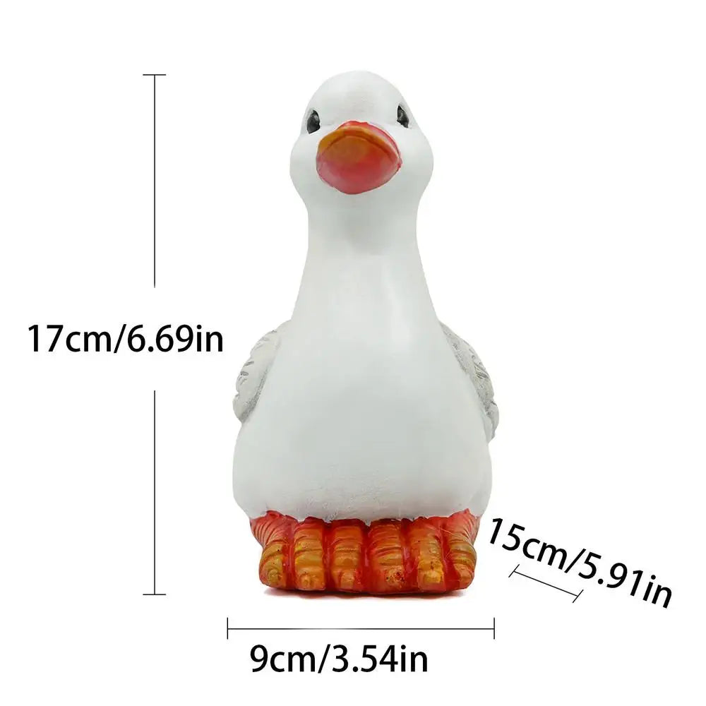 Duck Statue Cute Resin Realistic Figurine Garden Landscaping Porch Qme B CN