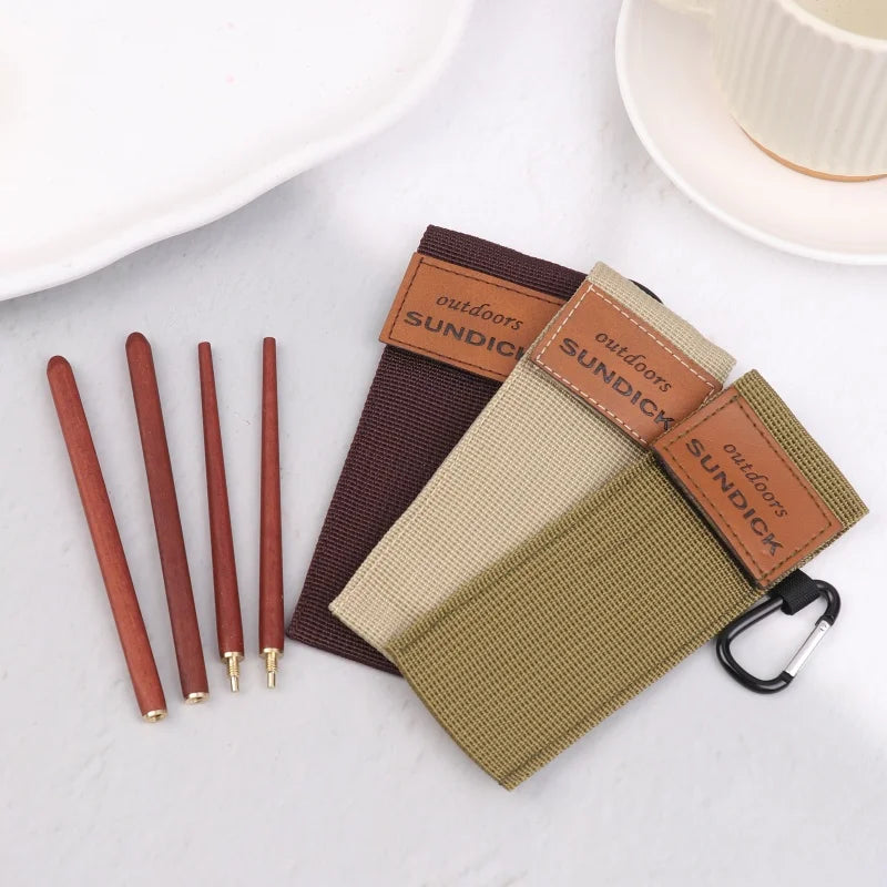 Mahogany Folding Chopsticks Outdoor Camping Picnic Travel Tableware Qme
