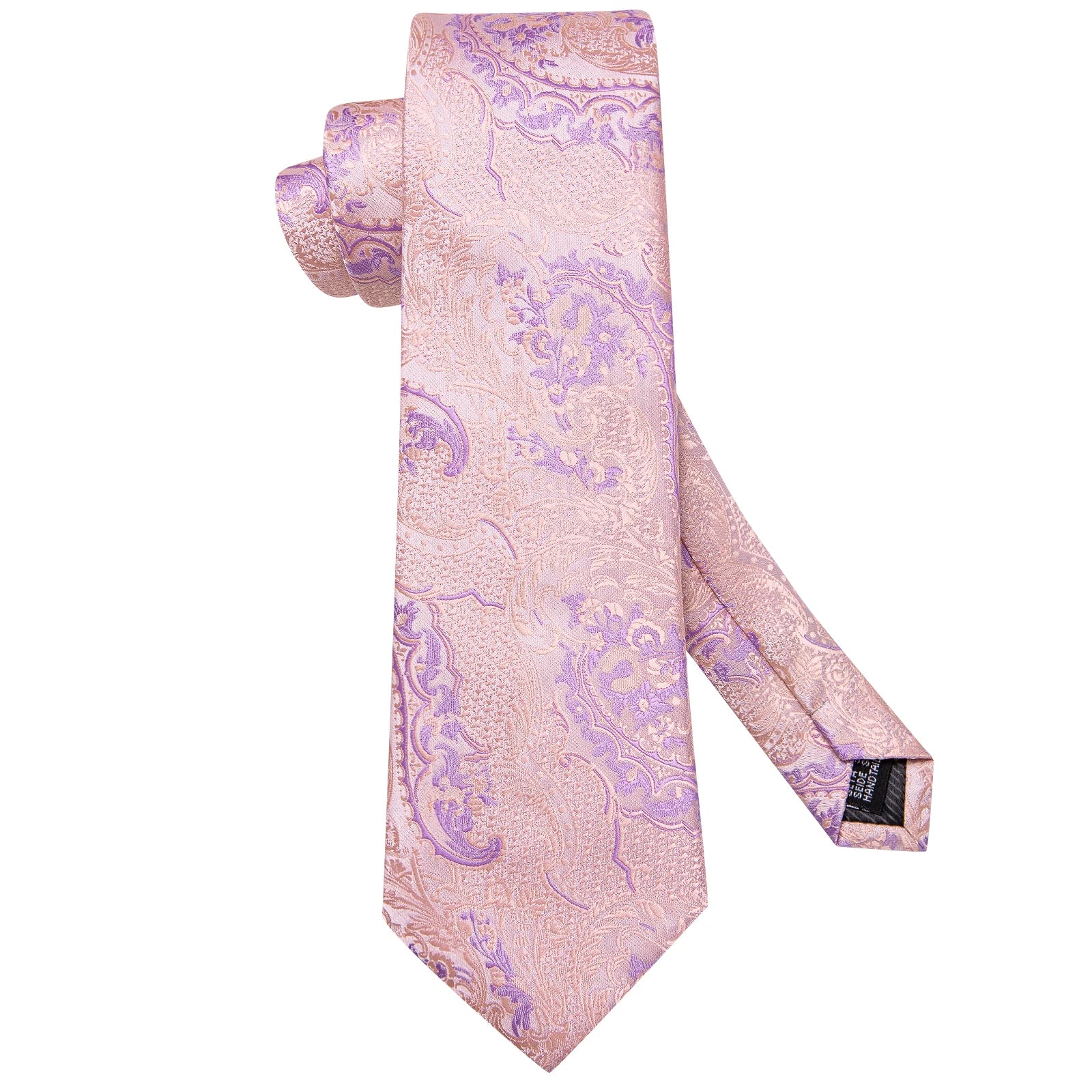 Hi-tie Floral Pink Purple Blue Men Elegant Necktie Handkerchief Qme