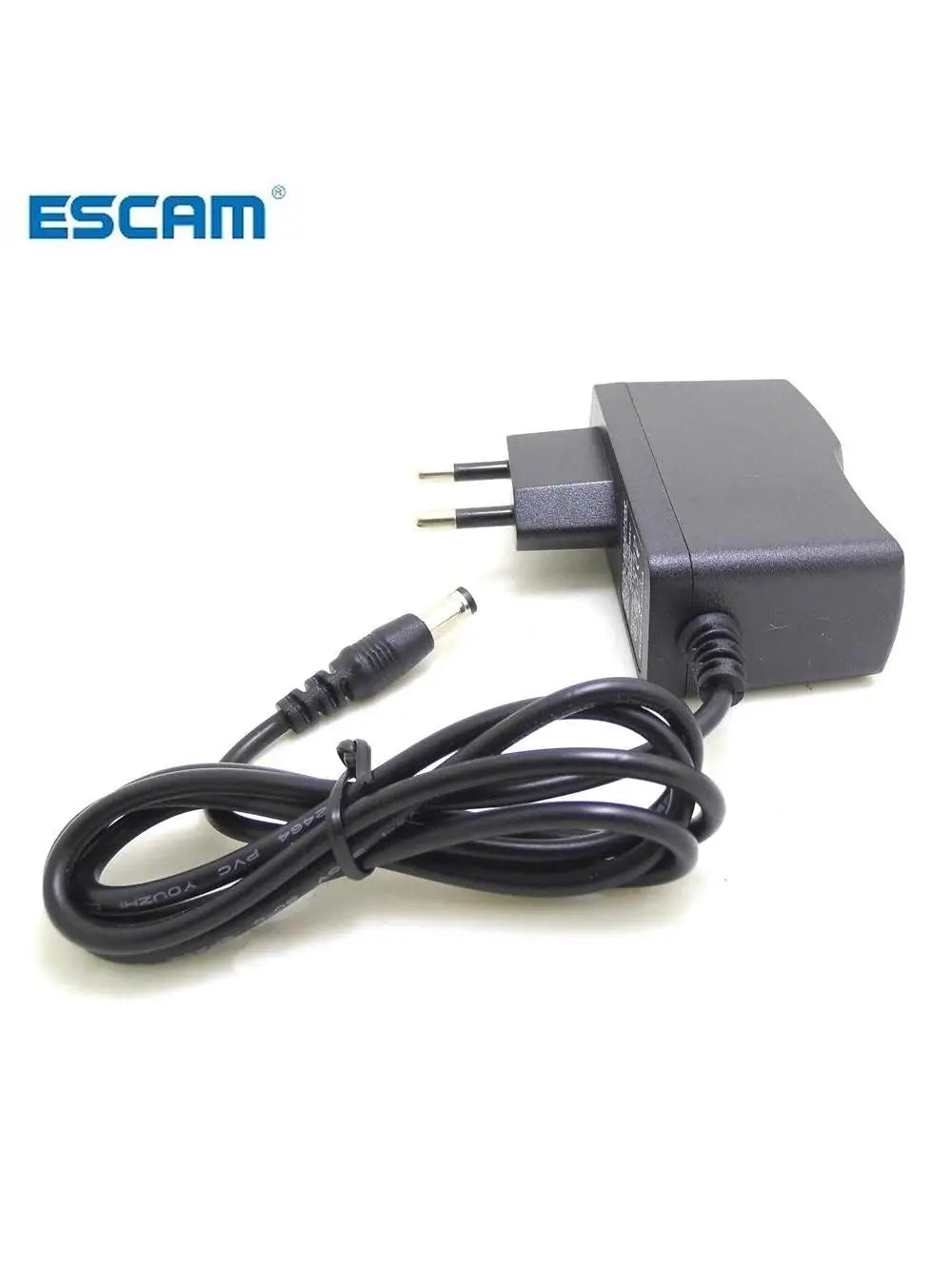 ESCAM EU Plug AC/DC Power adapter charger Power Adapter for CCTV Camera AC 100-240V DC 12V 1A (2.1mm * 5.5mm) Qme 5PCS EU plug