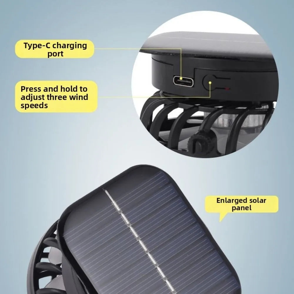 Convenient Dual Fan Solar Hat Breathable 3 Speeds Summer Visor Cap Qme