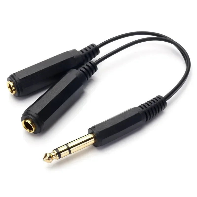 2pcs 3.5mm Mic Headset Splitter Adapter Cable 1 TRRS Male To 2 TRS Female Audio AUX Studio Y Converter Cord Qme