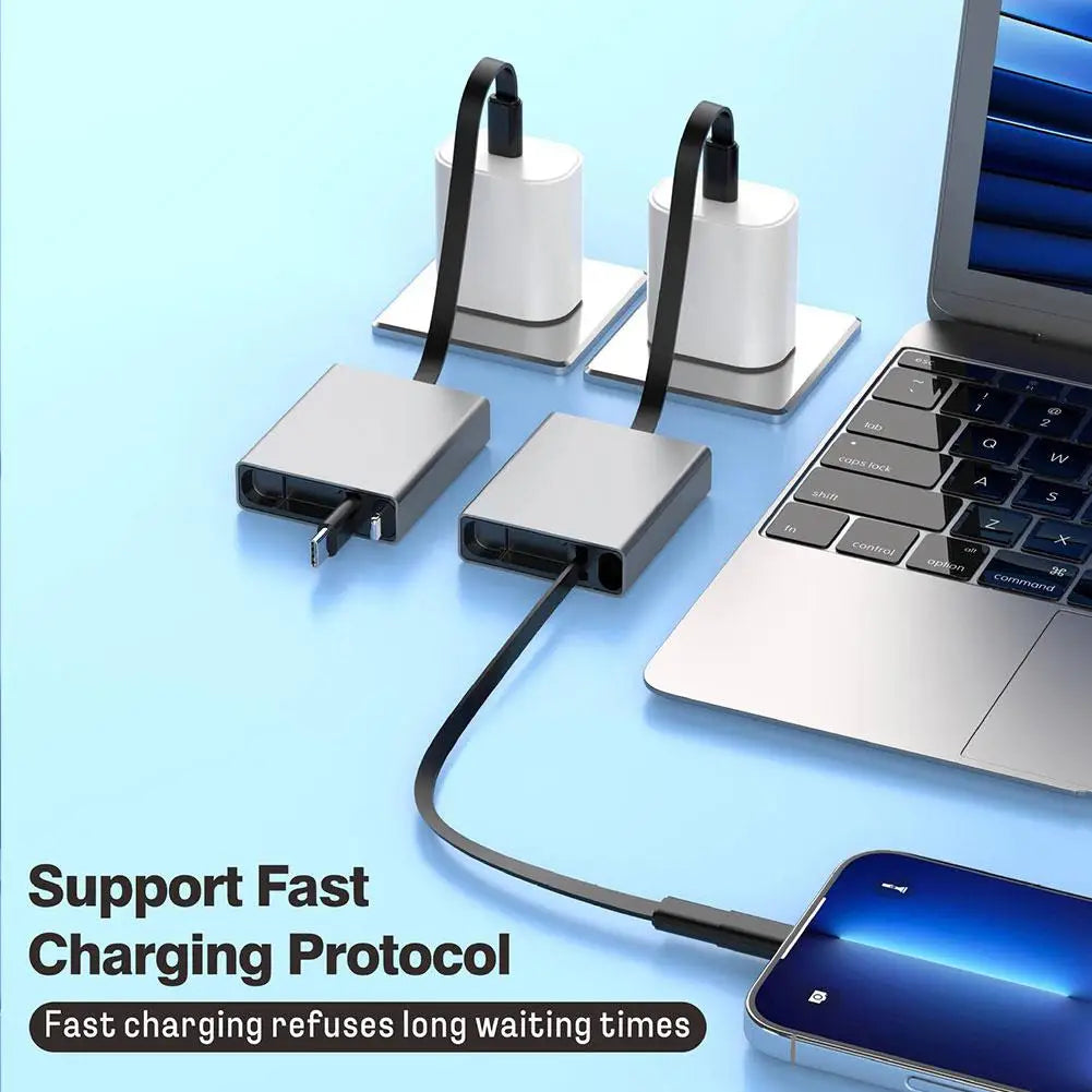 For Arrival Telescopic USB Cable Type C 66W PD 4 In 1 Data Cable Fast Charging Retractable For IPhone Samsung Mobile IPad Laptop Qme