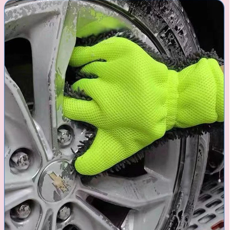 Car Wash Gloves Plush Waterproof Towel Special Rag Chenier Cleaning Qme