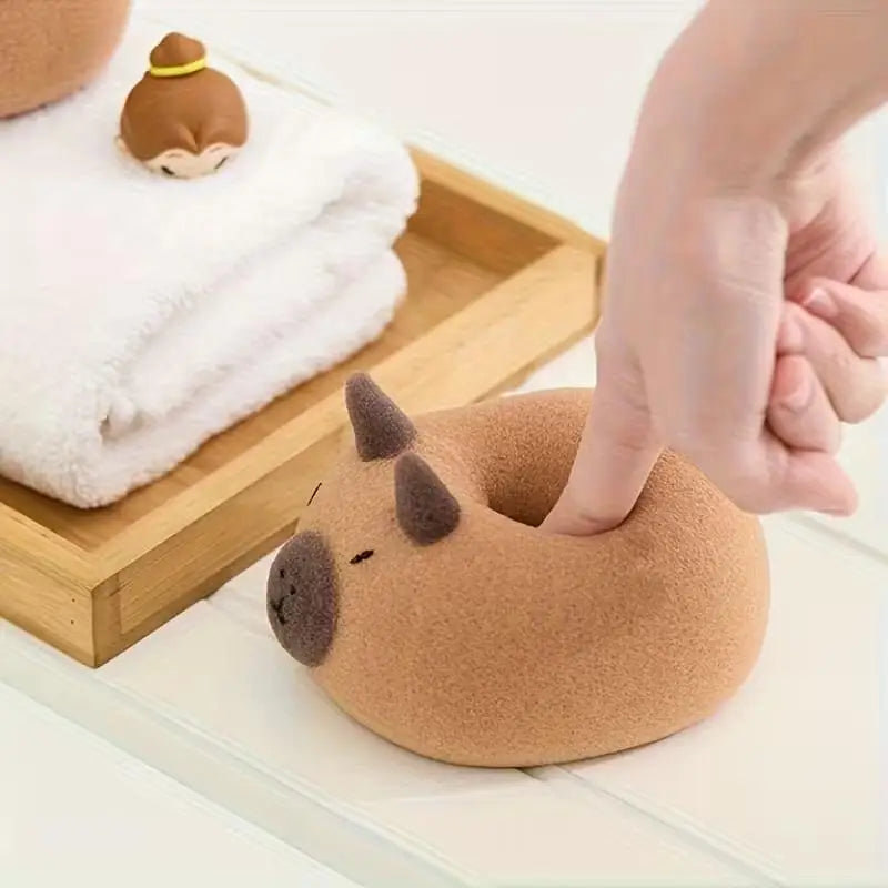 Capybara Shaped Kids Bath Sponge Ball Soft Foaming Back Scrubber Qme