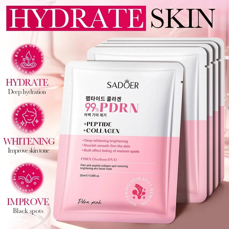PDRN Cpllagen Mask Fdaed Wrinkles Moisturizing Face Mask Glass Glow Skin Elasticity Hydrating Firming Smooth Skincare Products Qme