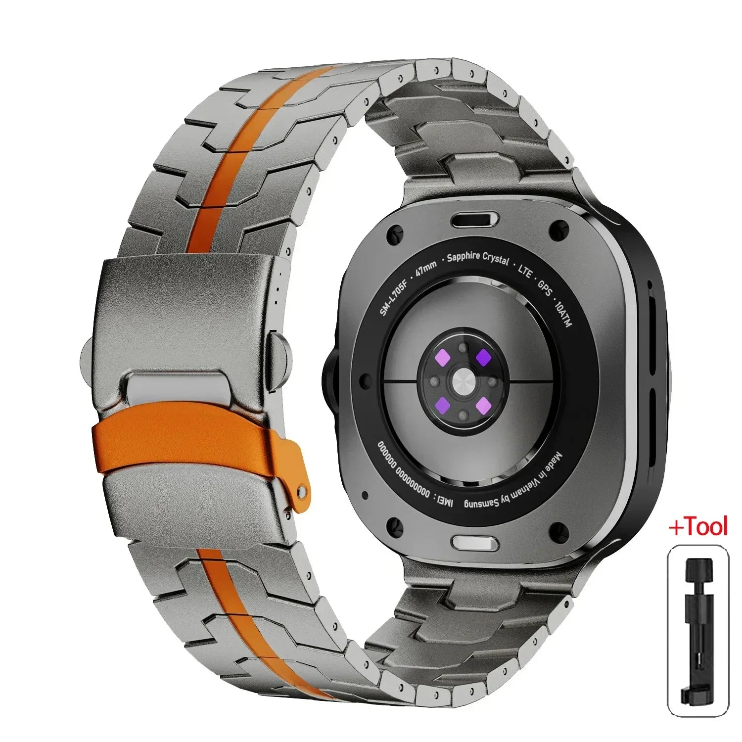 Titanium Luxury Strap for Samsung Galaxy Watch Ultra 47mm Band for Samsung Ultra Galaxy 47MM Men Watchband Galaxy Ultra Bracelet Qme Titanium O tool Galaxy Watch Ultra