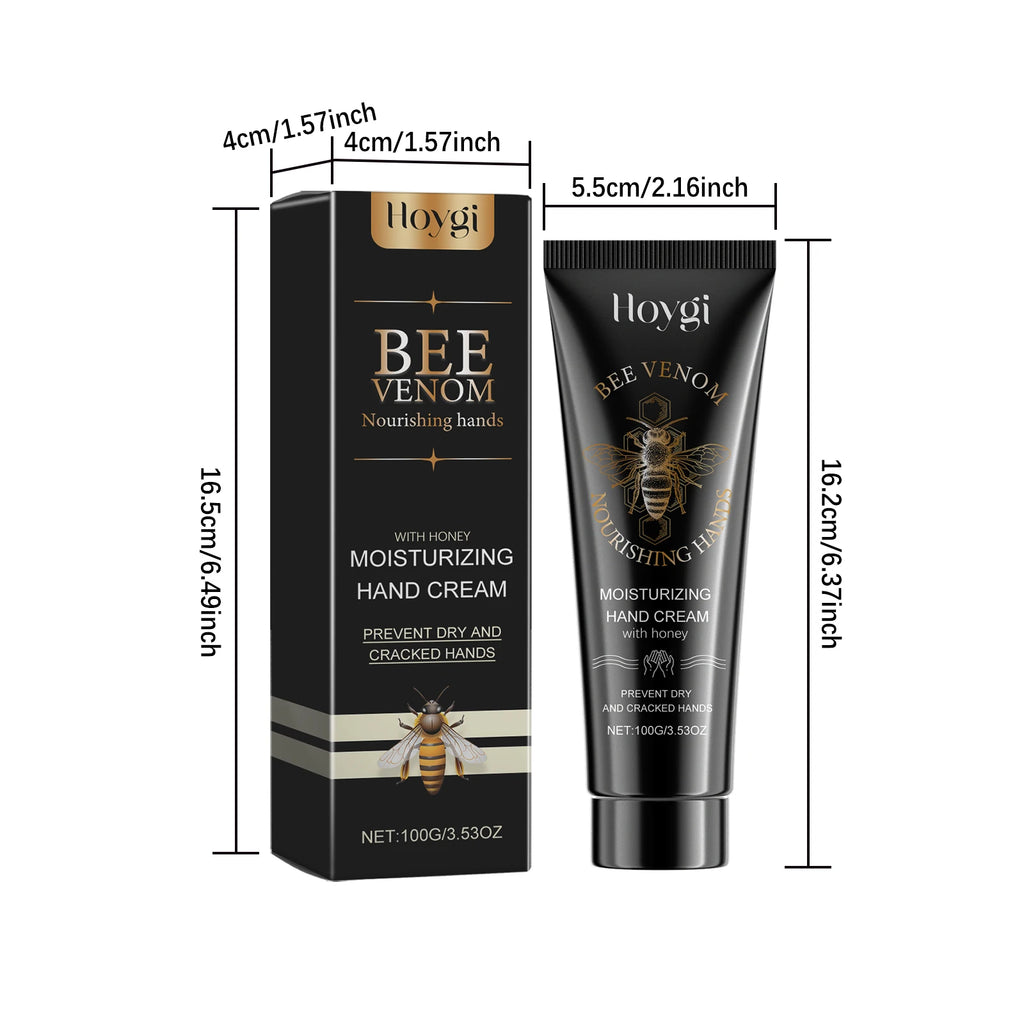 Bee Venom Hand Cream Moisturizing Anti Crack Fast Absorption Non Greasy Nourishing for Dry Cracked Skin Improve Skin Texture Qme