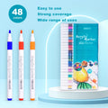 Acrylic Paint Marker Set - 12/24/36/48/60/80 Colors, Non-toxic, Waterproof, Suitable for DIY, Artists, Office Supplies Qme 48Colors