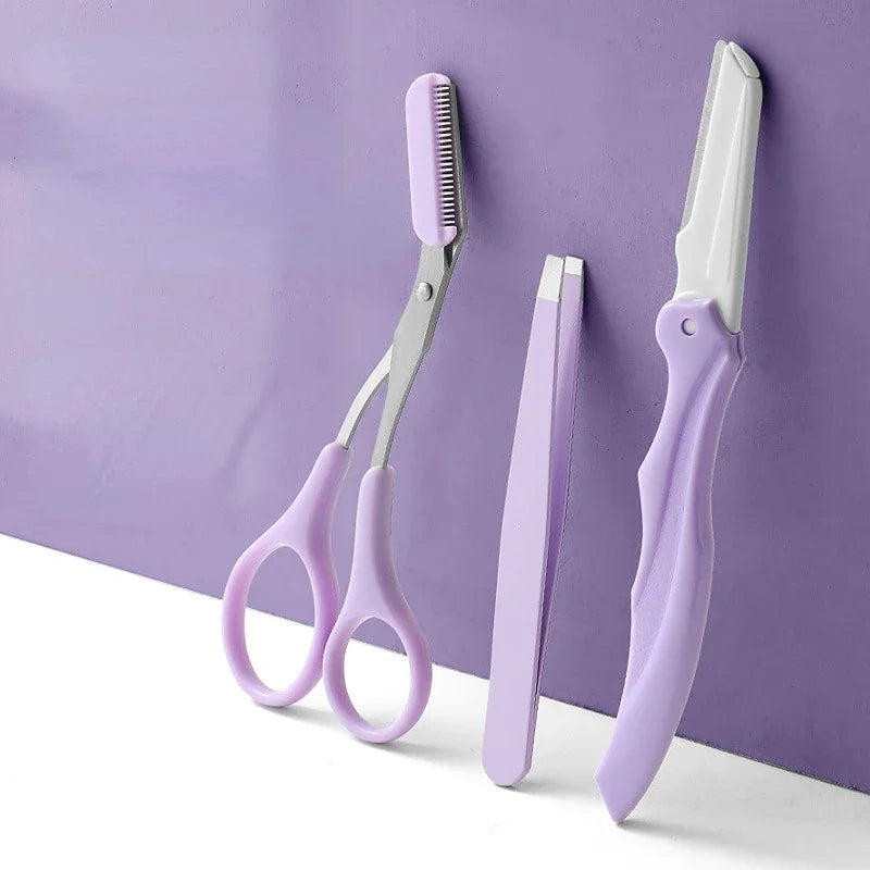 1 2 3 Stainless Steel Eyebrow Trimmer Folding Trimming Suit Clipper Qme