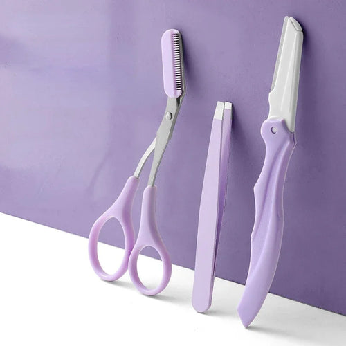 1 2 3 Stainless Steel Eyebrow Trimmer Folding Trimming Suit Clipper Qme
