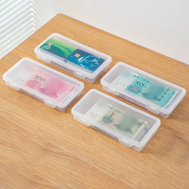 Coin Storage Collection Boxes Holder Transparent Plastic Case Qme