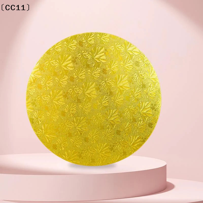 Golden Round Cake Boards Circle Cardboard Base Cupcake Dessert Tray Qme