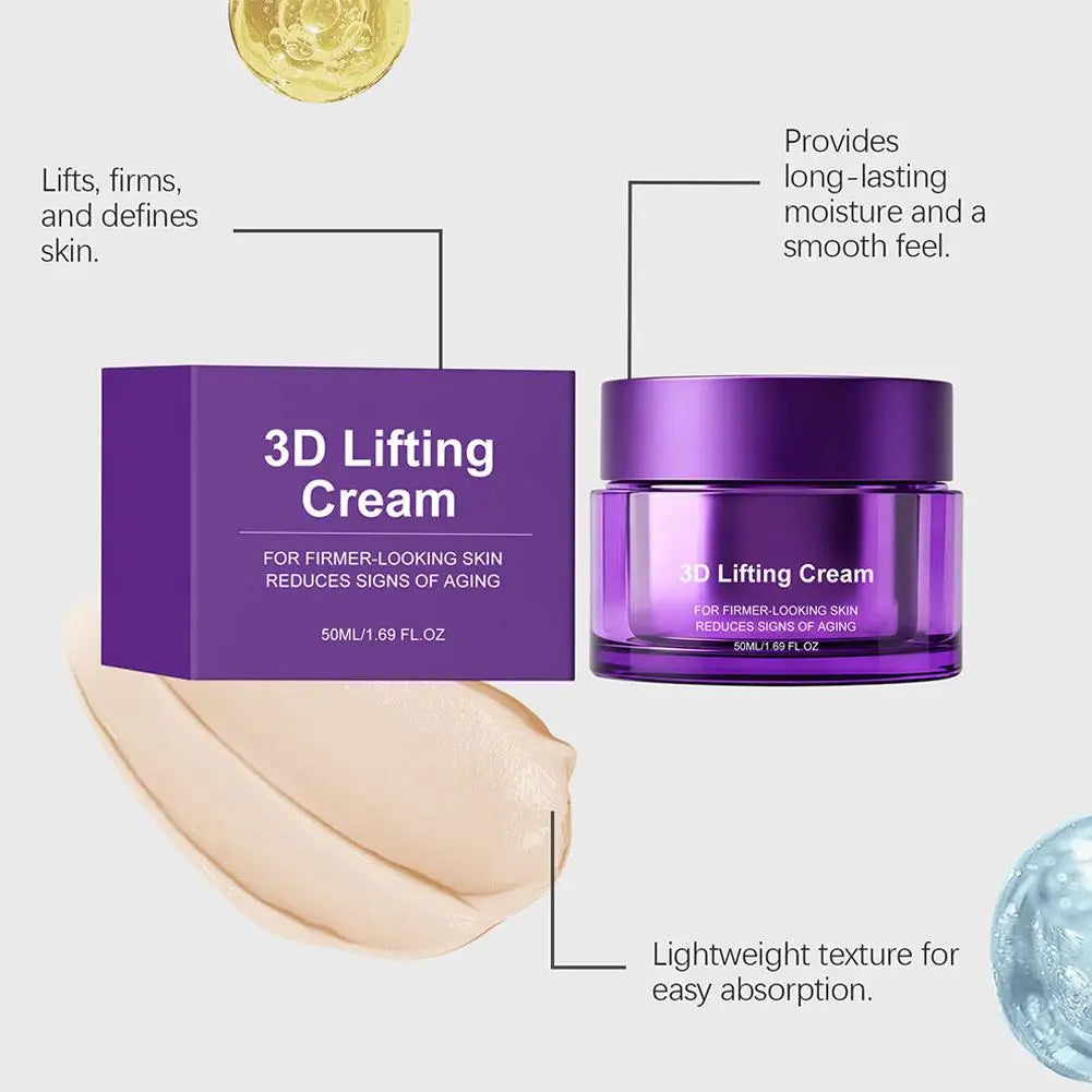 3D Face & Neck Lifting Cream,Skin Deep Hydration Firming Moisturizing Nourishing ,Improve Elasticity,Korean Skincare Face Care Qme