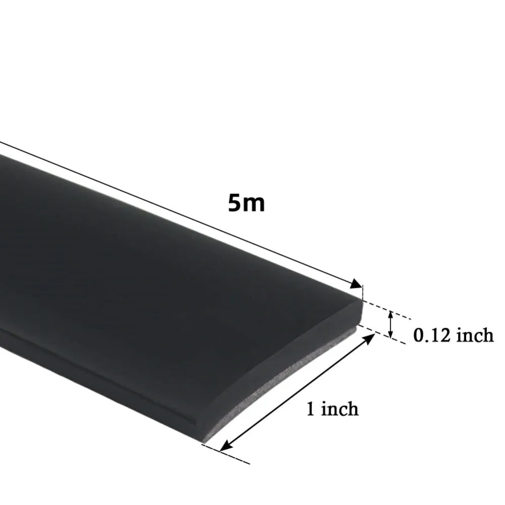 Self-adhesive Rubber Flat Strip Glass Shock Absorption Buffer Adhesive Tape Non-slip Rubber Mat Door Gap Seal Home Improvement Qme
