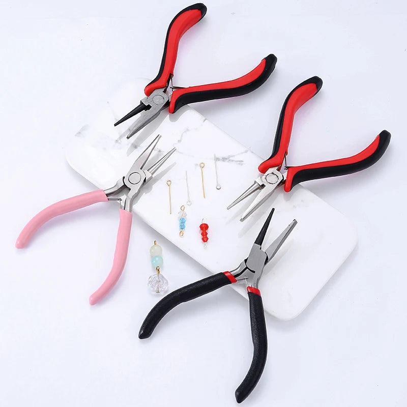 Pink Round Concave Pliers Wire Looping Mini Precision Pliers Wire Bending Tools for DIY Jewelry Making Eye Hobby Projects Qme