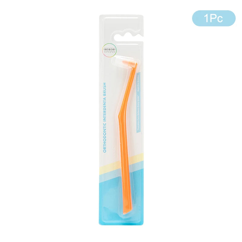 1 3 Interdental Brush Single-beam Soft Teeth Cleaning Toothbrush Oral Qme Orange 1pc