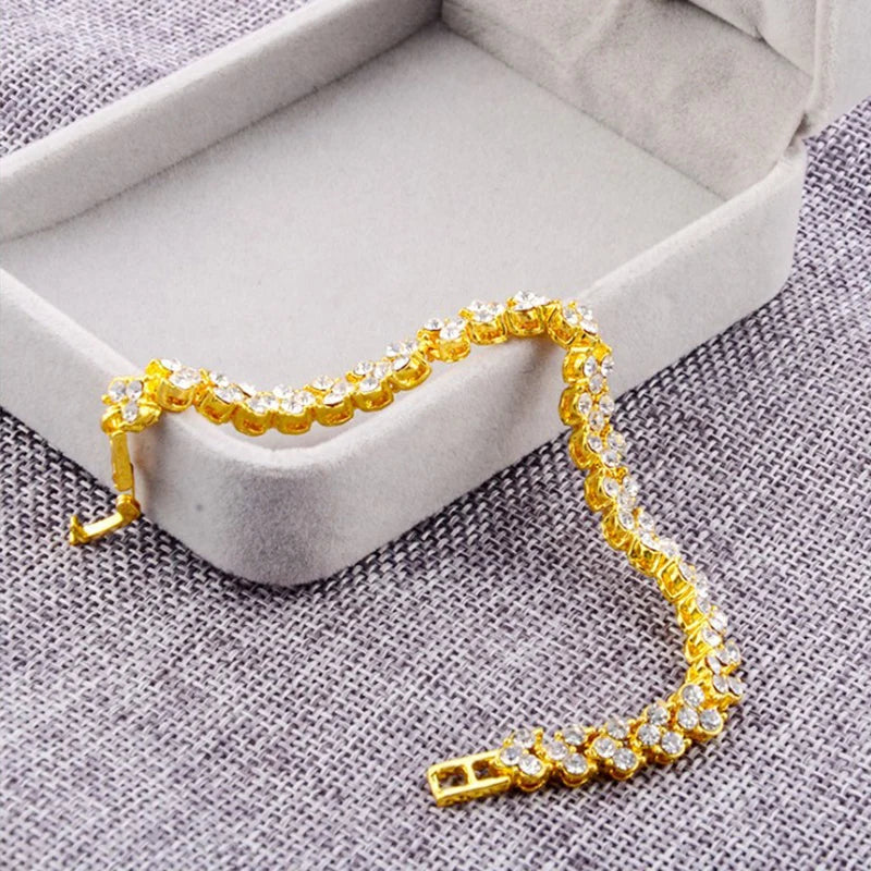Fashionable Magnetic Gold Chain Crystal Bracelet Women Stylish Female Qme