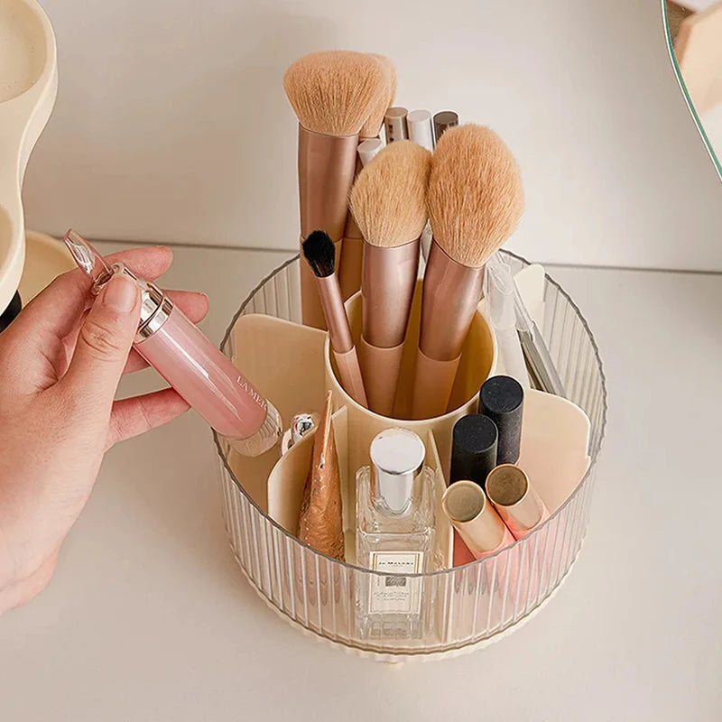 Cosmetics Storage Bucket Grid Lid Transparent Simple Light Makeup Qme