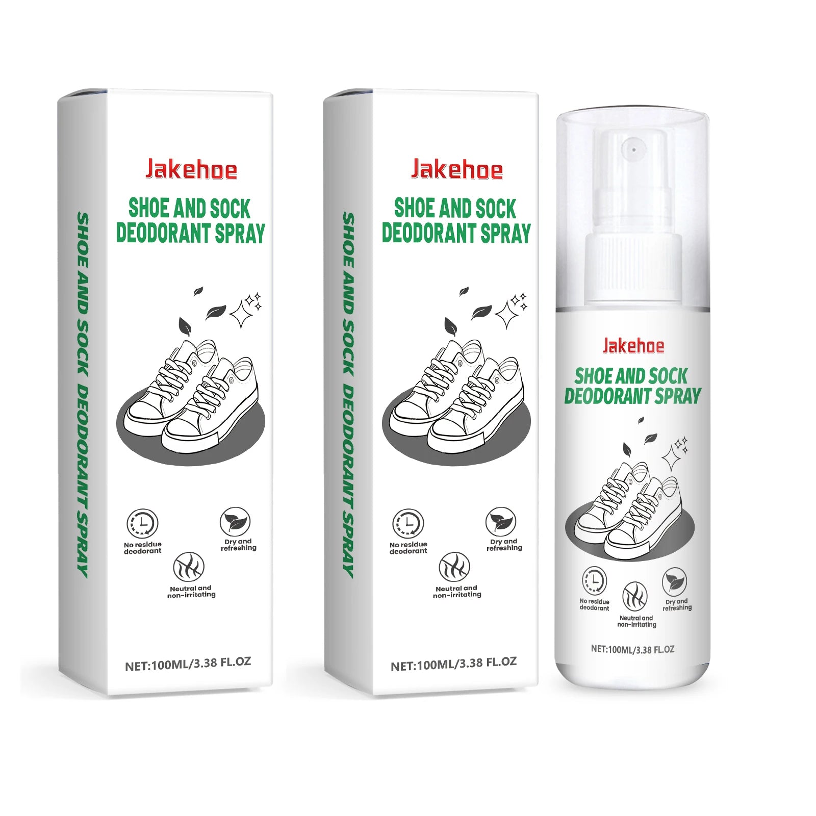 Shoes Deodorizing Spray Quickly Eliminate Odor Long Lasting Fragrance Refreshing Effective Antibacterial Shoe and Sock Deodorant Qme 2 X 100ml Boxed