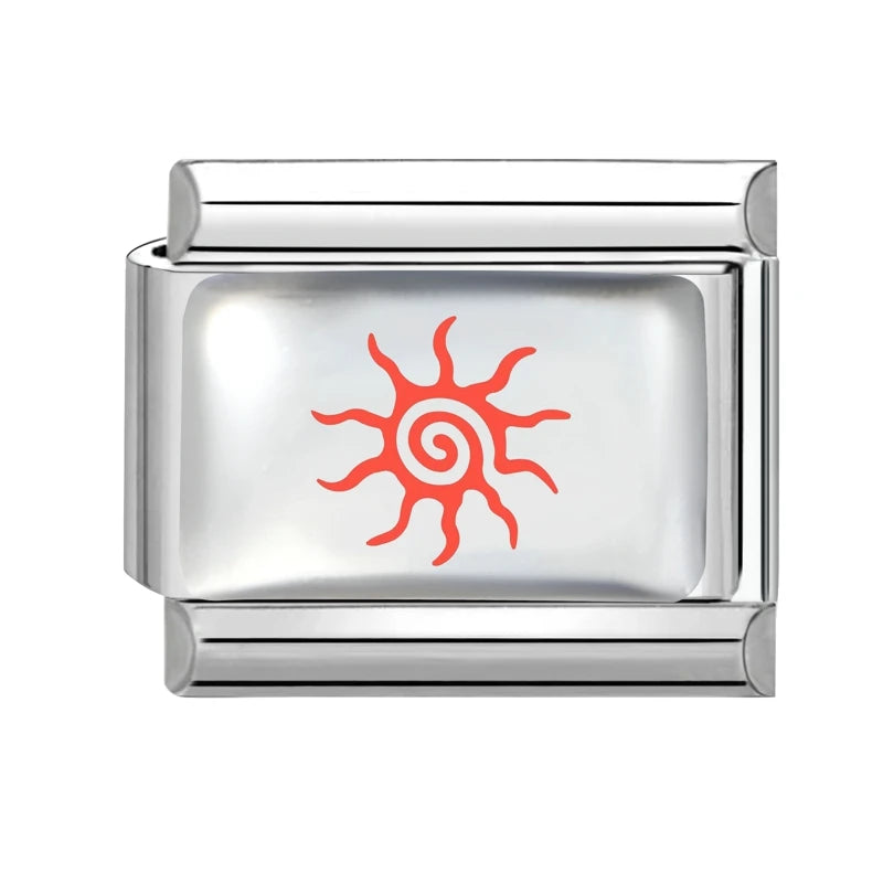Y2K Red Series Colorful Love Heart Sun Star Italian Charm Link Fit
